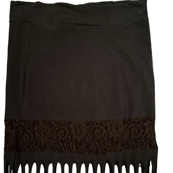 Fairy Woodland Hippie Boho Fringe Knit Brown Skirt  Handmade - Picture 2 of 5